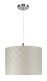 # 71021 Two-Light Hanging Pendant Ceiling Light with Transitional Hardback Drum Fabric Lamp Shade, Textured Beige, 16" W