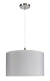 # 71007 Two-Light Hanging Pendant Ceiling Light with Transitional Hardback Drum Fabric Lamp Shade in Off White, 17" W