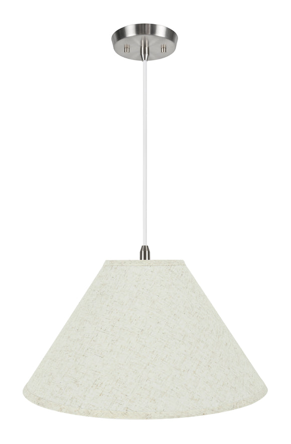 # 72202-11 Two-Light Hanging Pendant Ceiling Light with Transitional Hardback Empire Fabric Lamp Shade, Flaxen, 12