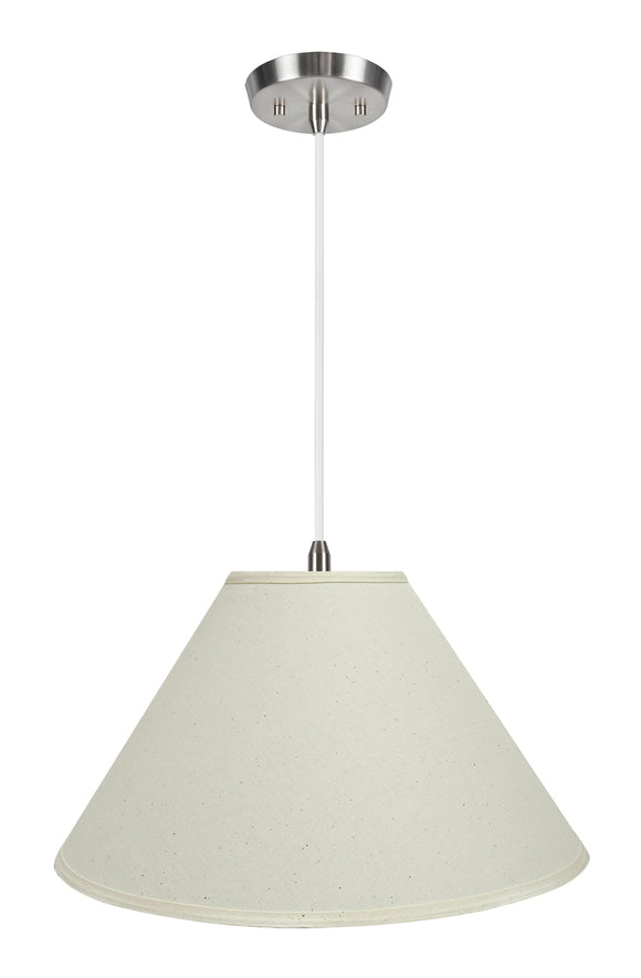 # 72204-11 Two-Light Hanging Pendant Ceiling Light with Transitional Hardback Empire Fabric Lamp Shade, Off White, 19