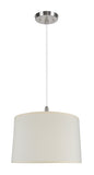 # 72251 Two-Light Hanging Pendant Ceiling Light with Transitional Hardback Fabric Lamp Shade, Off White Cotton, 18" W