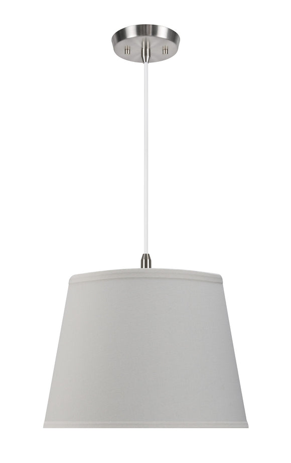 # 72056 Two-Light Hanging Pendant Ceiling Light with Transitional Hardback Fabric Lamp Shade, Off White Linen, 15