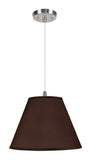 # 72151  Two-Light Hanging Pendant Ceiling Light with Transitional Hardback Fabric Lamp Shade, Brown Faux Silk, 15" W