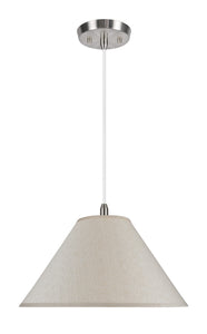 # 72201 Two-Light Hanging Pendant Ceiling Light with Transitional Hardback Fabric Lamp Shade, Off White Textured, 19" W
