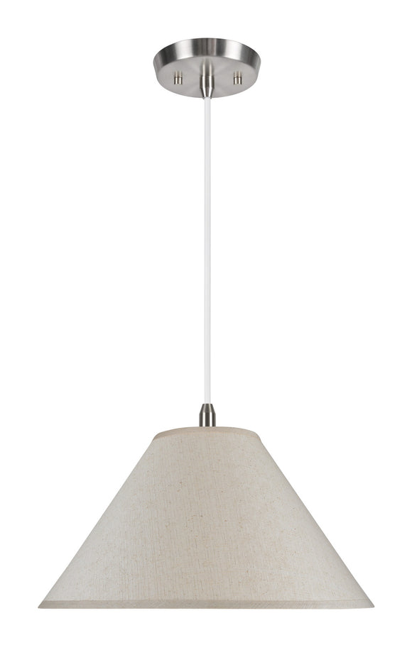 # 72201 Two-Light Hanging Pendant Ceiling Light with Transitional Hardback Fabric Lamp Shade, Off White Textured, 19