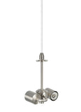 # 72016  Two-Light Hanging Pendant Ceiling Light with a Transitional Hardback Fabric Lamp Shade, in an Ivory Cotton, 16" W