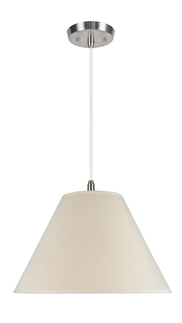 # 72024 Two-Light Hanging Pendant Ceiling Light with Transitional Hardback Fabric Lamp Shade, Butter Creme Cotton, 18