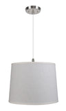 # 72054  Two-Light Hanging Pendant Ceiling Light with Transitional Hardback Fabric Lamp Shade, Off White Linen, 16" W