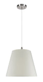 # 72027 Two-Light Hanging Pendant Ceiling Light with Transitional Hardback Fabric Lamp Shade, in Ivory Cotton, 18" W