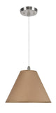 # 72266 Two-Light Hanging Pendant Ceiling Light with Transitional Hardback Fabric Lamp Shade, in a Textured Khaki, 16" W