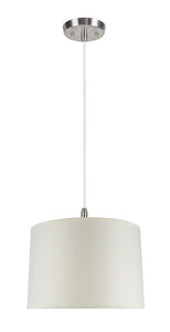 # 72022  Two-Light Hanging Pendant Ceiling Light with Transitional Hardback Fabric Lamp Shade, Textured Butter Creme, 16" W