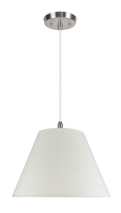 # 72017 Two-Light Hanging Pendant Ceiling Light with Transitional Hardback Fabric Lamp Shade, Off White Linen, 15" W