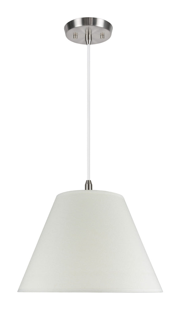 # 72017 Two-Light Hanging Pendant Ceiling Light with Transitional Hardback Fabric Lamp Shade, Off White Linen, 15