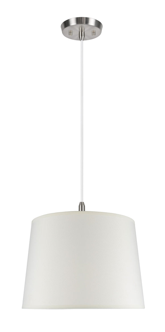 # 72021 Two-Light Hanging Pendant Ceiling Light with Transitional Hardback Fabric Lamp Shade, Off White Linen, 16