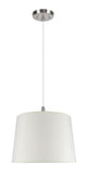 # 72021 Two-Light Hanging Pendant Ceiling Light with Transitional Hardback Fabric Lamp Shade, Off White Linen, 16" W