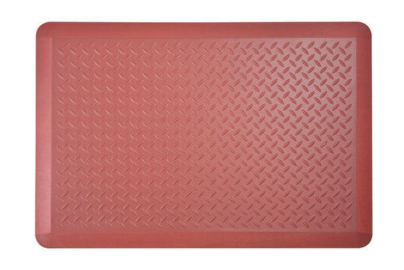 Aspen Creative Anti-Fatigue Floor Mat, Tread Plate Pattern 24x36x2/3 - 24x36 - Marsala 18003-41