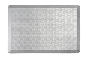 # 18002-22 Anti-Fatigue, Ergonomically Engineered, Non-Toxic, Non-Slip, Waterproof, All-Purpose PU Floor Mat, Basket Weave Pattern, 24" x 36" x .7" thickness, Silver Color (2 Pack)