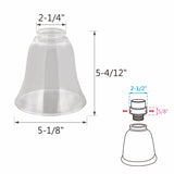 # 23163-4 Transitional Clear Ceiling Fan Replacement Glass Shade.2-1/4"Fitter,5-1/8"Diameter x 5-4/12"Height.4 Pack
